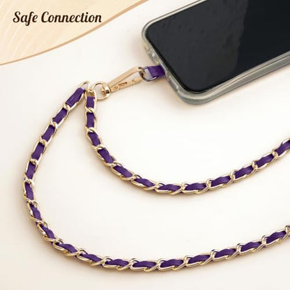 TiMOVO Phone Lanyard Metal Chain Crossbody, Dark Purple - color: Dark Purple, size: Standard