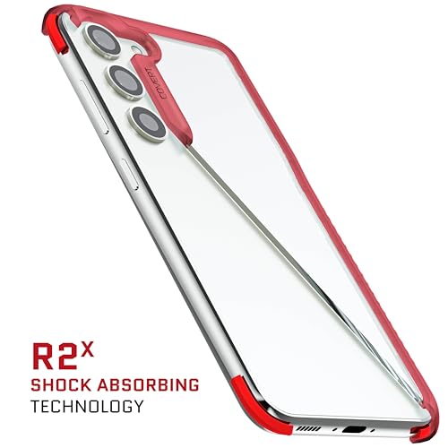 Ghostek Covert Galaxy S23 Clear Phone Case with Military Grade Shockproof Protection, Non-Slip Grip, Protective Silicone Cover Designed for 2023 Samsung Galaxy S23 (6.1") (Red) - color: Red [Limited], size: Galaxy S23