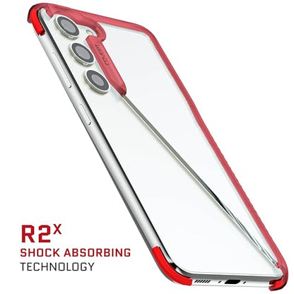 Ghostek Covert Galaxy S23 Clear Phone Case with Military Grade Shockproof Protection, Non-Slip Grip, Protective Silicone Cover Designed for 2023 Samsung Galaxy S23 (6.1") (Red) - color: Red [Limited], size: Galaxy S23