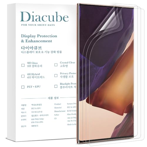3-Pack for Samsung Galaxy Note 20 Flexible TPU-EPU Screen Protector [Not Glass] [0.1S Fingerprint Unlock] [Real-Time Self-Healing] HD Clear, Unbreakable, Bubble Free Easy Installation with Alignment Jig - size: Galaxy Note 20