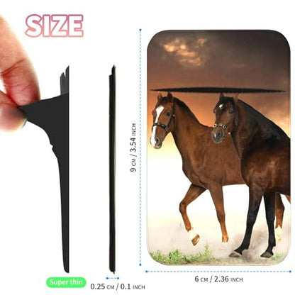 Phone Credit Card Holder Stick on, Phone Case Wallet, Cell Phone Pocket Self Adhesive Stretchy Lycra Stick on Wallet ID Credit Card Case Pouch Sleeve for All Smartphones, Horses - color: 317