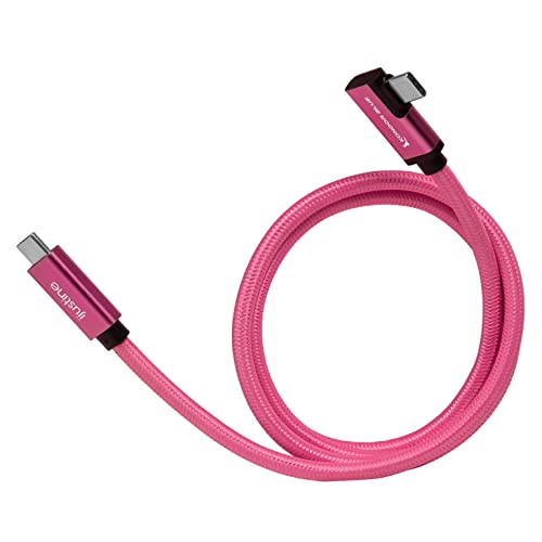 KONDOR BLUE x iJustine | 1' FT USB-C to USB-C Right Angle | USB 3.1 Gen 2, 10Gb/s Data Transfer Speeds, 100W Charging, & 4K Display Support | Pink - size: 1 Foot