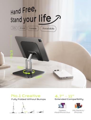 LISEN for iPad Stand Holder, Aluminum Tablet Stand Holder for iPad - color: Black