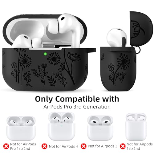 Lerobo for AirPods Pro 3 Case with Cleaner Kit & Keychain, Black - color: A-Black, size: AirPods Pro 3