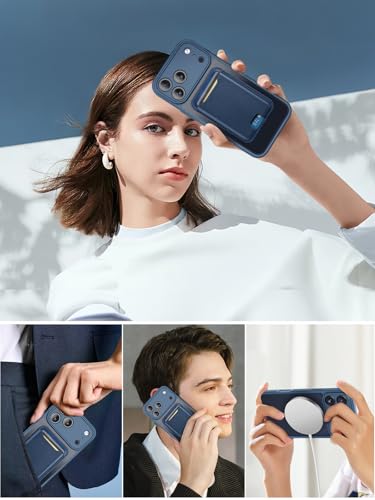TopMade for iPhone 17 Pro Case with Mag-Safe Wallet, 4 Cards Holder Blue - color: Blue, size: iPhone 17 Pro