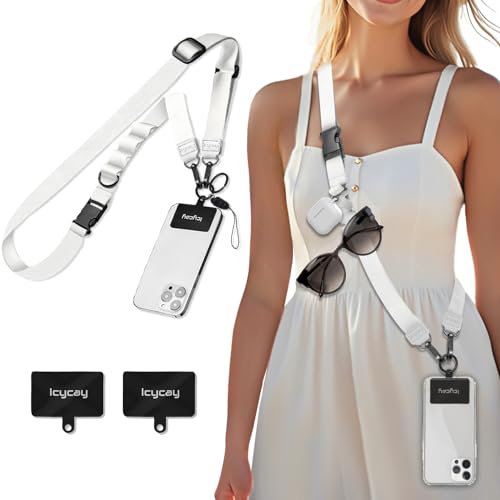 Icycay Phone Lanyard Crossbody Strap Neck Adjustable Teacher Women White - color: 1 White