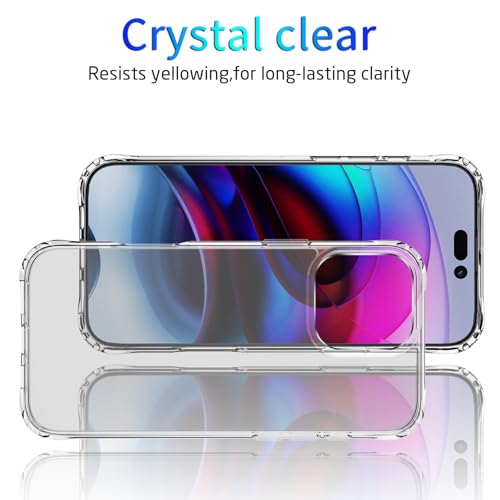 DEERLAMN Clear Case for iPhone 16 Pro 6.1-Inch, Military Grade Drop Protection Anti-Scratch Transparent Ultra Slim Non-Yellowing Shockproof Protective Phone Cover - size: iPhone 16 Pro 6.1-Inch