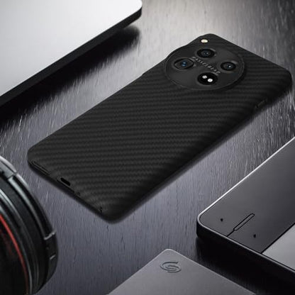 kalibri Aramid Fiber Case Compatible with OnePlus 12 - Case Super Slim Strong Protective Phone Cover - Black Matte - size: 12