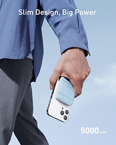 ANKER 622 Magnetic Battery (MagGo), 5,000mAh Foldable Magnetic Wireless Portable Charger with Stand and USB-C Port (On the Side), Magsafe-Compatible for iPhone 16/15/14/13 Series