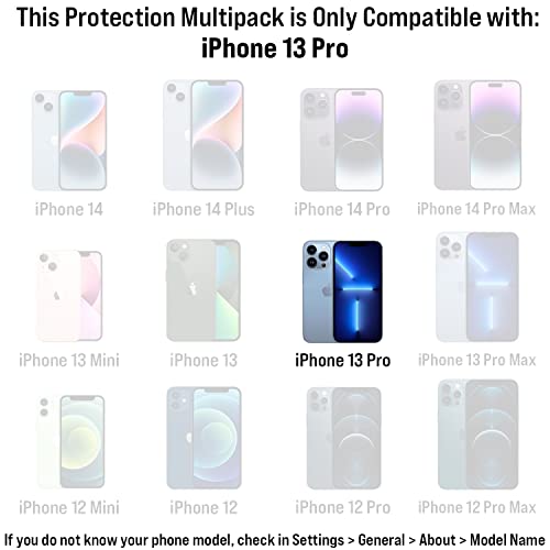 Scooch® Tempered Glass Multipack for iPhone 13 Pro, 3 Screen Protectors and 2 Camera Lens Protectors, Premium 9H Tempered Glass, Anti-Scratch, Anti-Fingerprint, Impact Resistant - size: iPhone 13 Pro