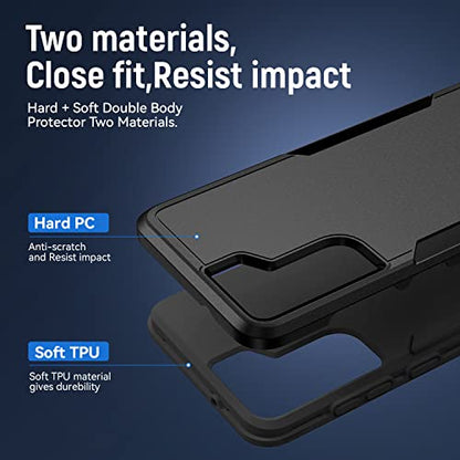 for Samsung Galaxy S21 Plus Case,with HD Screen Protector [Military Grade Drop Tested] Heavy-Duty Tough Rugged Shockproof Protective Case for Samsung S21 Plus, Black - color: Black