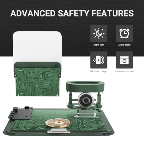 Wireless Charging Station, iPhone 3 in 1 Fast 15W Wireless Charger with Alarm Clock and Night Light, Charging Dock for iPhone 12/13/14/15/16/17 Pro/Pro Max, Samsung, AirPods
