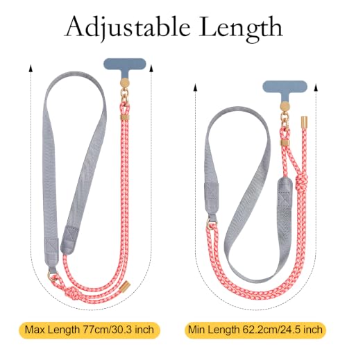 Phone Lanyard Crossbody Adjustable Strap for Travel Outdoor Pink - color: Pink