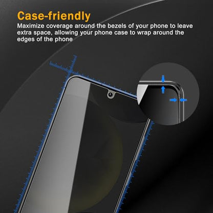 2 Pack Privacy Screen Protector for Samsung Galaxy S25 Plus / S25+ With 2 Pack Camera Lens Protector, Anti Spy Tempered Glass Film, 9H Hardness, Black Protector, Anti-Scratch, Bubble Free - size: Galaxy S25 Plus/S25+ FK22
