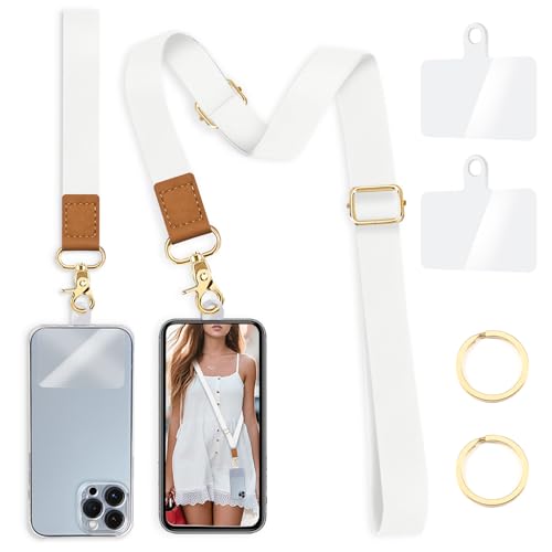 Yonlevres Phone Lanyard Crossbody Strap Wrist Neck Adjustable Women White - color: 0 Wt