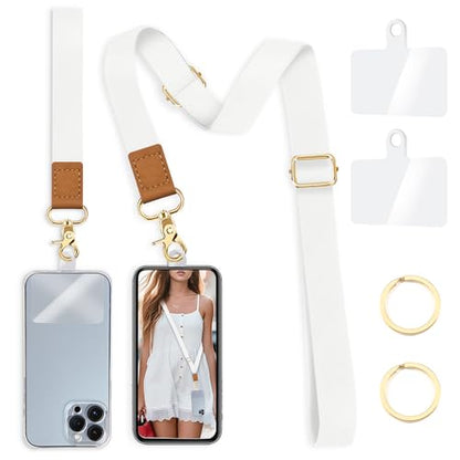 Yonlevres Phone Lanyard Crossbody Strap Wrist Neck Adjustable Women White - color: 0 Wt