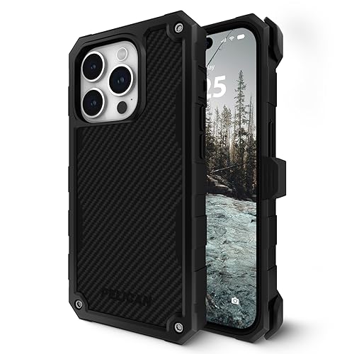 Pelican Shield Series - iPhone 15 Pro Case 6.1" [Compatible with MagSafe] [21ft Military Grade Drop Protection] Magnetic Charging Phone Case Cover with Belt Clip Holster Kickstand - Black - color: Shield Black, size: iPhone 15 Pro