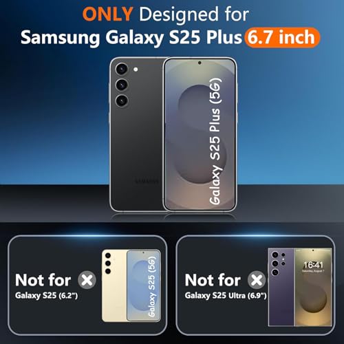 Battery Case for Galaxy S25 Plus, 12000mAh High Capacity Portable Rechargeable Protective Case Support Wireless Charging Compatible with Galaxy S25 Plus (6.7 inch) Extended Battery Charger Cover-Black - size: Galaxy S25 Plus