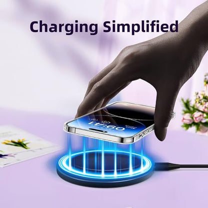 Wireless Charger Compatible with iPhone 18 17 16 15 14 13 12 11 Pro Max/Mini/Plus/XR/X/8, 15W Max Fast Wireless Charging Pad Mat for Samsung Galaxy S23/S22/S21/S20/S10, Galaxy Buds - color: 2 PACK