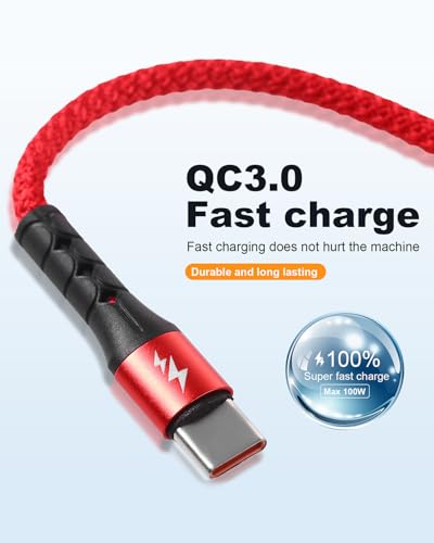 SIQIWO Multi USB C Cable Fast Charging 4FT/2 Pack, 4 in 1 Charger Cord - color: Red