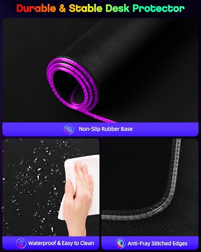 Magnetic Wireless Charging Mouse Pad Gaming, 31.5"x15.8" Large Desk Mat - color: RGB-Adatper