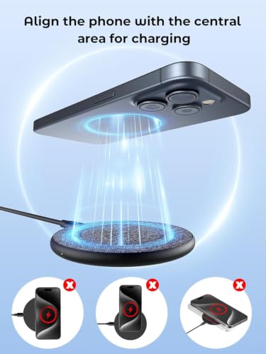 NewQ Wireless Charger for Samsung, 15W Max Wireless Charging Pad for iPhone 16 15 14 13 12 11 mini/SE/Pro/Max/Plus，Samsung Galaxy S23/S22/S21/S20/S10/S9/S8/S7/Note20/10/9/8, Google Pixel 8/7/6，1 Pack - size: 1 Pack without 20W Adapter