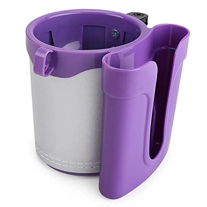 Accmor 3-in-1 Bike Cup Holder with Cell Phone Keys Holder, Bike Water Bottle Holders, Universal Bar Drink Cup Can Holder for Bicycles, Motorcycles, Scooters, Grey Purple - color: Grey Purple