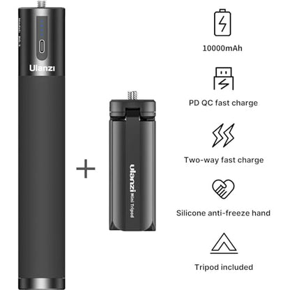ULANZI BG-3 Battery Handle Grip, 10000mAh Grip Portable Charger Tripod
