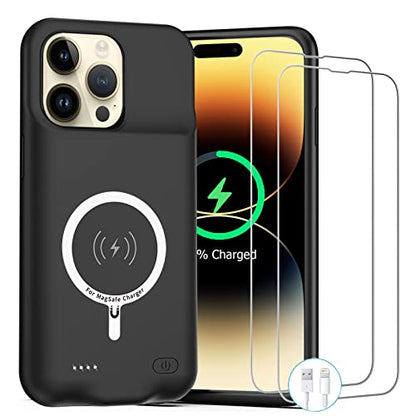 Battery Case for iPhone 14 Pro Max,Upgraded 12000mAh Rechargeable Portable Charging Case with Wireless Charging Compatible for iPhone 14 Pro Max (6.7inch) with Carplay Battery Pack Charger Case -Black - size: iPhone 14 Pro Max -12000mAh