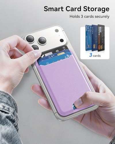 TWZKG for MagSafe Wallet, 3 Cards Holder, Slim Magnetic Phone Wallet for iPhone 17/16/15/14/13/12 Pro Max Plus Air Series,RFID Blocking Vegan Leather,Purple - color: Purple