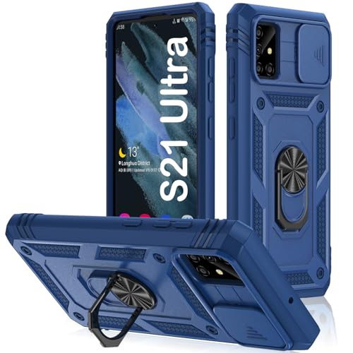 PASNEW Blue Case for Samsung Galaxy S21 Ultra,6.8 inch - color: Blue, size: Galaxy S21 Ultra (6.8 inch)