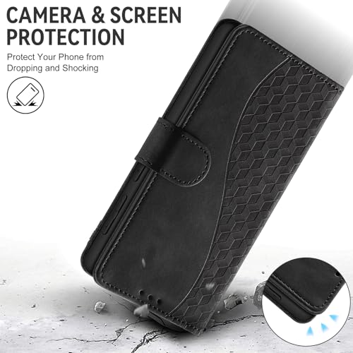 Flip Wallet Case for iPhone 11 PU Leather Black | RFID Blocking, 3 Card Slots & 1 Cash Pocket, Magnetic Closure, Kickstand Function, Leather Flip Case for iPhone 11 - color: Black