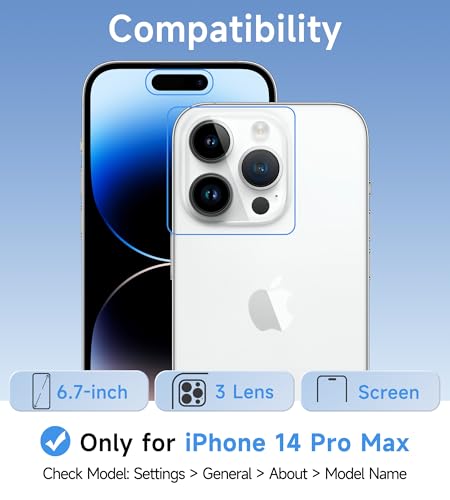 USLAI Case for iPhone 14 Pro Max, Anti-Yellowing, Crystal Clear Back, Shockproof & Military‑Grade Drop Protection - Transparent - color: Clear, size: iPhone 14 Pro Max