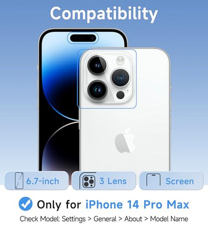USLAI Case for iPhone 14 Pro Max, Anti-Yellowing, Crystal Clear Back, Shockproof & Military‑Grade Drop Protection - Transparent - color: Clear, size: iPhone 14 Pro Max