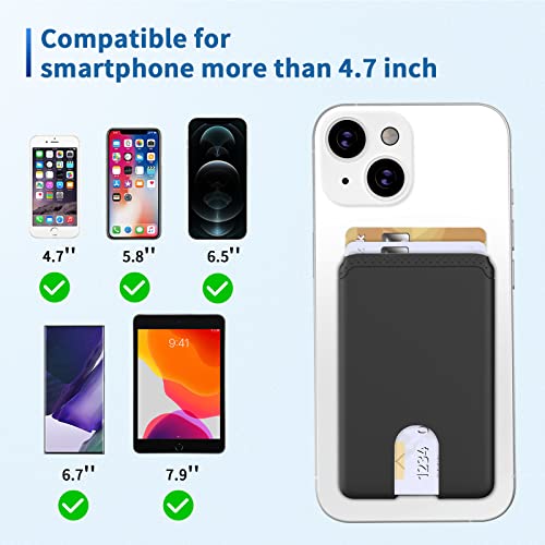 Senose Phone Wallet, Phone Card Holder Stick On, 3 Pack Phone Pocket Sleeve - color: Black+Grey+White