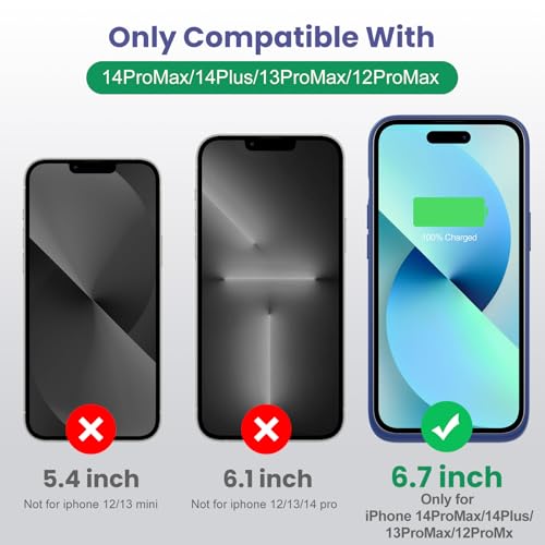 Battery Charging Case for iPhone 12Pro Max/13Pro Max/14Pro Max/14Plus (6.7 Inch), Powerful 8600mAh Portable Rechargeable Charger Cover for iPhone 14ProMax/14Plus/13Promax/12Promax Battery Case-Blue - color: Blue