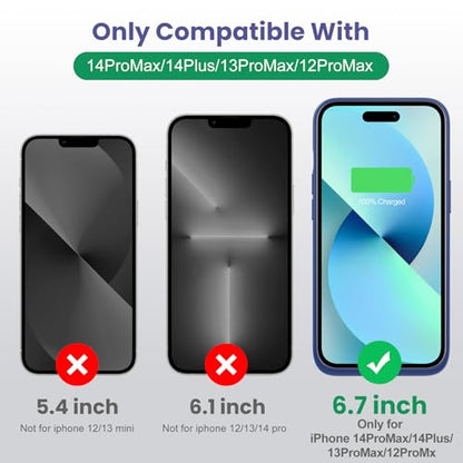 Battery Charging Case for iPhone 12Pro Max/13Pro Max/14Pro Max/14Plus (6.7 Inch), Powerful 8600mAh Portable Rechargeable Charger Cover for iPhone 14ProMax/14Plus/13Promax/12Promax Battery Case-Blue - color: Blue