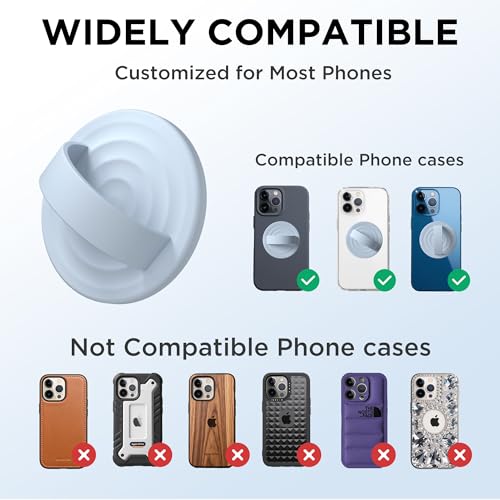 Magnetic Phone Grip for MagSafe, Silicone Ring Grip, Baby Blue - color: Baby Blue