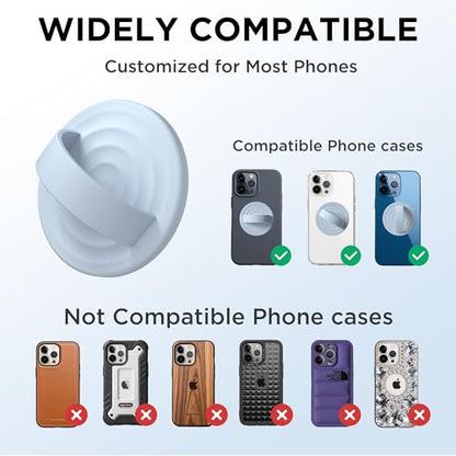 Magnetic Phone Grip for MagSafe, Silicone Ring Grip, Baby Blue - color: Baby Blue