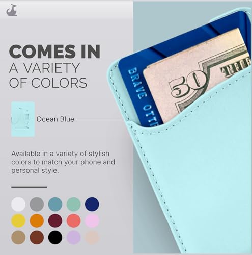 Wallaroo Premium Leather Cell Phone Wallet Stick On - Android and iPhone Wallet and Card Holder for Women and Men - Durable with Non-Slip Lining Secures Up to 3 Cards - color: Spearmint Leather