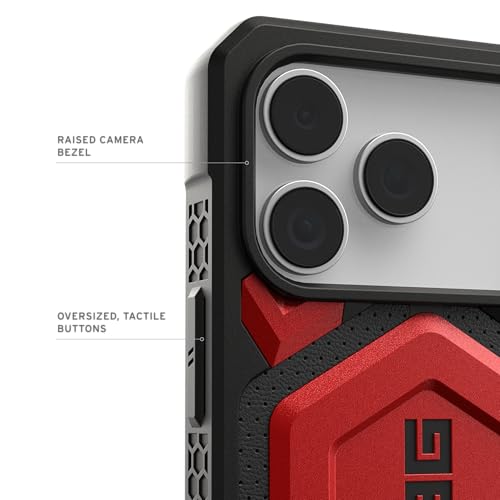 URBAN ARMOR GEAR UAG Designed for iPhone 17 Pro Max Case Monarch Pro - Compatible with MagSafe Military Grade Protective Cover, Crimson - color: Monarch Pro - Crimson