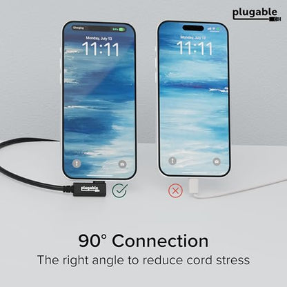 Plugable Thunderbolt 4 Cable Right Angle 40Gbps with 240W EPR Charging