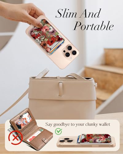 Shorogyt Compatible with Magsafe Wallet for Women, Flower Mushroom - color: Flower Mushroom