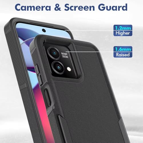for Moto G Stylus 2023 5G Case Dual Layer Hard Shockproof Protective Case with Tempered Glass Screen Protector Heavy Duty Hybrid Full Body Anti-Scratch Anti-Slip Phone Cover Black - color: Moto G Stylus 2023 5G