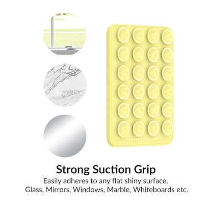 Velvet Caviar Suction Cup Phone Case Mount Compatible with MagSafe Devices Only - Magnetic Silicone Sticky Phone Grip Holder for iPhone Back of Phone - Mirror Gripper (Butter Yellow) - color: Butter Yellow