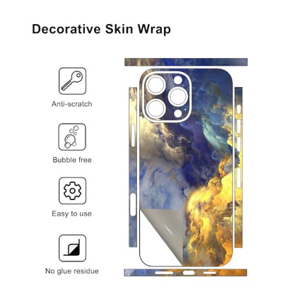 Skin Wrap Compatible with 13/14/15/16/17 Pro Max (Gold, 16 Pro Max) - color: Gold, size: 16 Pro Max
