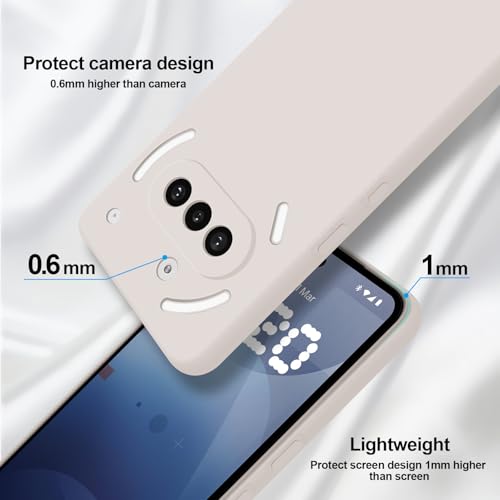 GiiYoon Silicone Case for Nothing Phone 3a, Off White - color: Off-white, size: Nothing Phone 3a