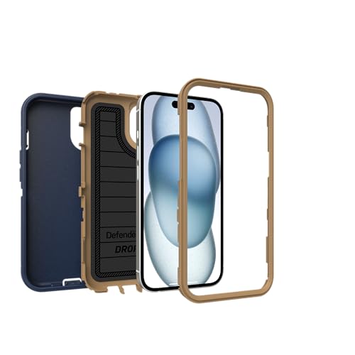 OtterBox iPhone 17e & iPhone 16e (Only) - Defender Series Case - Blue Suede Shoes - Screenless - Rugged & Durable - with Port Protection - Holster Clip Includes - Microbial Defense Protection - color: Blue Suede Shoes, style: Non-MagSafe
