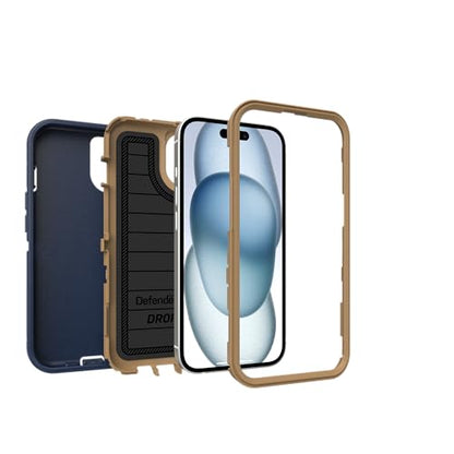 OtterBox iPhone 17e & iPhone 16e (Only) - Defender Series Case - Blue Suede Shoes - Screenless - Rugged & Durable - with Port Protection - Holster Clip Includes - Microbial Defense Protection - color: Blue Suede Shoes, style: Non-MagSafe