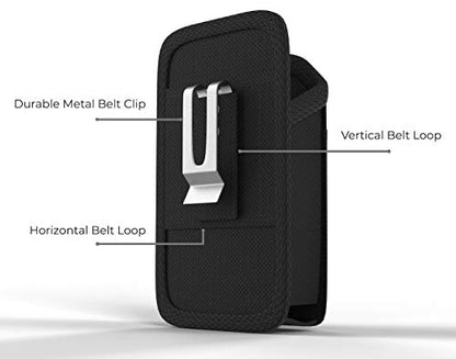 Zebra TC77 TC70 Scanner Holster, Agoz Rugged Carrying Case Pouch for Zebra TC75x, TC75, TC70x, TC70, TC72, TC77, M60, MC67 Handheld Barcode Touch Mobile Computer, Holder with Metal Clip & Belt Loops